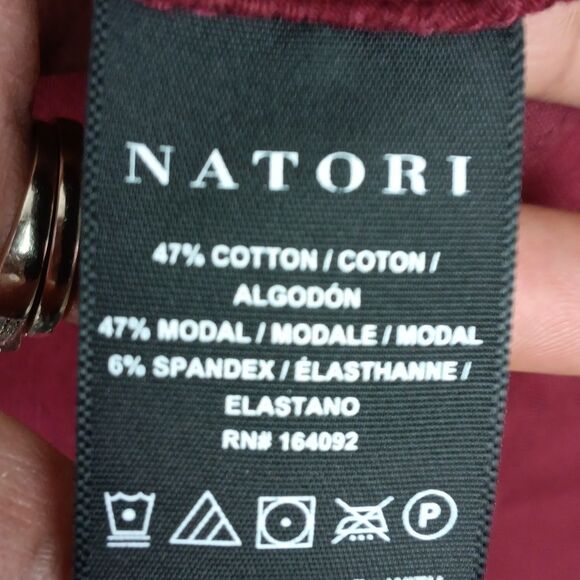 Natori Men Burgundy Hooded Robe sz M - Picture 14 of 15